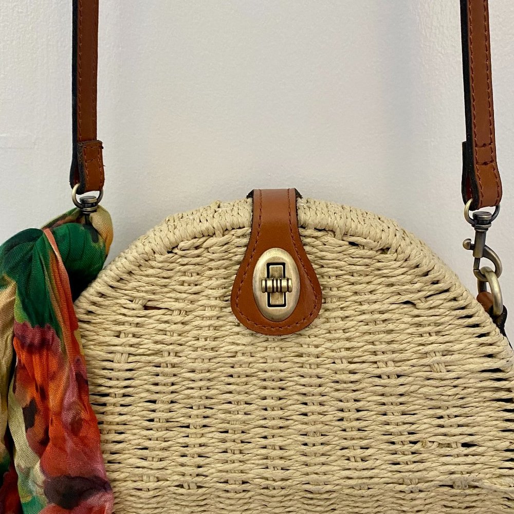 Patricia Nash Bonella Dome Straw Crossbody